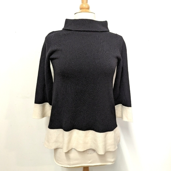 Autumn Cashmere Mod Mock Neck Swing Cashmere Sweater S quiet Luxury - Picture 1 of 9